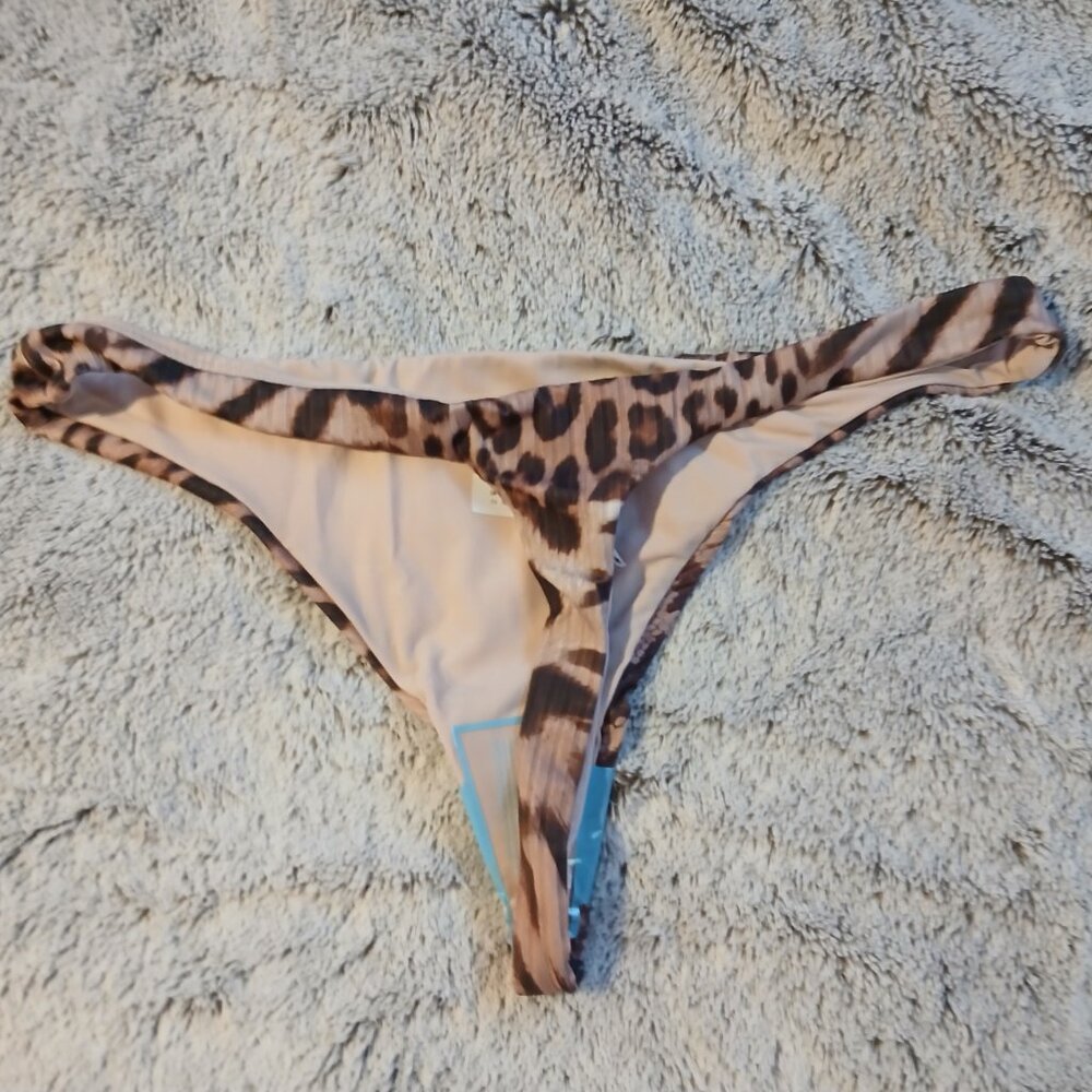 Asos Design Women's Leopard M&M High Leg Thong Size US 8 - Picture 6 of 6